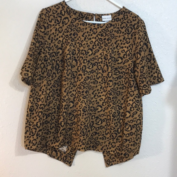 Ava & Viv Tops - animal print blouse